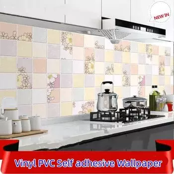 Маслостойкая наклейка на кухонную плиту, самоклеящиеся обои, водонепроницаемая, устойчивая к высоким температурам, украшение для кухни, контактная бумага 60cm x 300cm