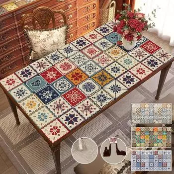 Маслостойкая скатерть с цветочным принтом, прямоугольная, пылезащитная, нескользящая, защитная скатерть для обеденного стола, коврик для домашнего декора M 30x120cm