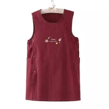 Маслостойкие кухонные фартуки, грязеотталкивающие фартуки для выпечки, полосатые безрукавные фартуки, кофейный шеф-повар красный