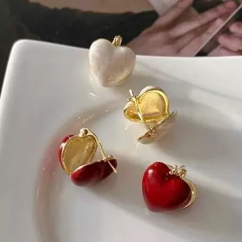 Масляная глазурь цинковый сплав цинка изысканные корейский стиль серьги женские ювелирные изделия сердечко ушная пряжка эмаль серьги-гвоздики синий