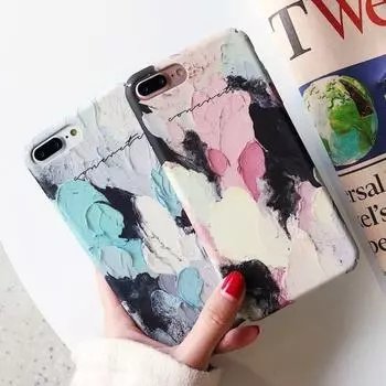 Масляная картина Жесткий пластиковый чехол для ПК Чехол Милая личность Ударопрочный чехол iPhone X розовый
