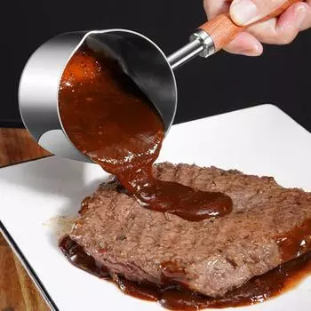Масляная кастрюля Spot, оптовая продажа, ручка из розового дерева, детская кастрюля для твердой пищи, нержавеющая сталь 304, маленькая кастрюля для кипячения молока, антипригарная сковорода