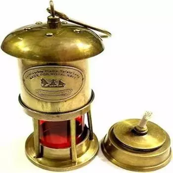 Масляная лампа в старинном стиле «Шахтерская лодка», корабельный фонарь – красное стекло, 15,24 см как