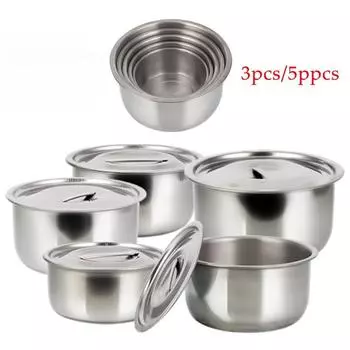 Масляная раковина с крышкой. Кухонная масляная раковина. Коммерческая масляная раковина. Чашка со вкусом трубы. Набор салатников для взбивания. 3pcs/set