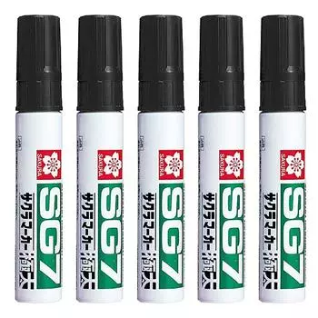 Масляная ручка Sakura Crepas SG7, очень толстая, черная, 5 шт., JGK#49(5) чёрный