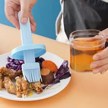 Масляная щетка Пищевая термостойкая портативная универсальная мини-масляная щетка для гриля с масляным контейнером Товары для дома белый