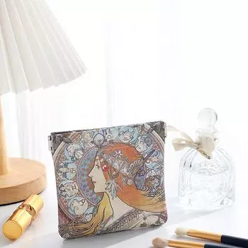 Масляная живопись Мешки с деньгами Сумка на листовой рессоре Кошелек для монет Женская сумка для хранения мелочи Сумка для губной помады и косметики S