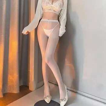 Масляные плотные женские сексуальные высокие эластичные чулки, женские атласные блестящие ультратонкие длинные носки, колготки one size белый