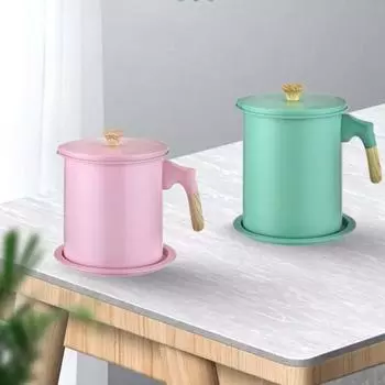 Масляный фильтр-горшок 1,4 л/1,7 л, большой емкости с сеткой-фильтром и поддоном, масляный фильтр-горшок с деревянной ручкой в японском стиле