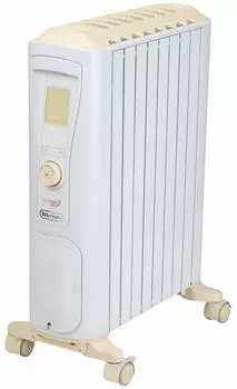 Масляный обогреватель Belkardo Электрический обогреватель Zero Wind Отопление Экономия энергии Не сухая температура поверхности Эко-режим Пульт дистанционного управления в комплекте Белый x Кремовый 5 лет