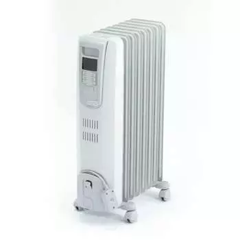 Масляный обогреватель De Longhi Digital Radiant KHD410812-GC, электрический обогреватель Zero Wind, тихий, температура поверхности прибл.. 80°C, дозаправка не требуется