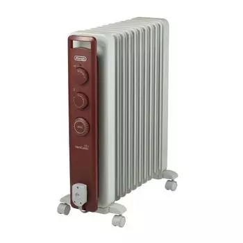 Масляный обогреватель De Longhi Verticardo RHJ21F1015-BR Электрический обогреватель Zero Wind Heating Тихий Трудно сушить Температура поверхности Около 80 Не требует дозаправки топливом