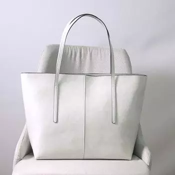 Масляный воск, воловья кожа, большая сумка для поездок на работу, женская сумка, натуральная кожа, универсальная сумка, большая вместительная сумка на одно плечо, женская большая сумка 33cm белый