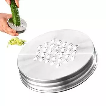 Mason Jar Cheese Grater Lid Stainless Steel Kitchen Cheese Zester Household Shredder Tool For Carrots Cucumbers Cheese
