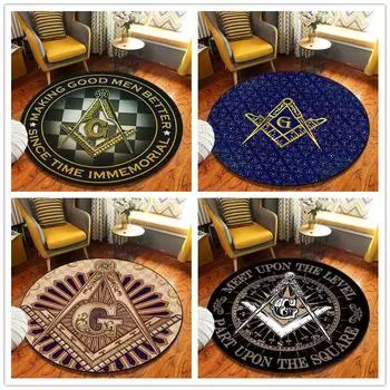 Масонский круглый ковер, масонский круглый ковер с кольцом иллюминатов, ковер с принтом, круглый ковер для гостиной, коврик для стула для спальни, тапис салон 60cmx60cm
