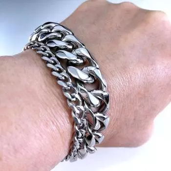 Масонский кубинский браслет из нержавеющей стали, ювелирный подарок 18cm