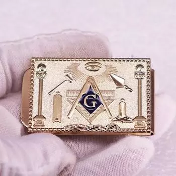 Масонский металлический зажим для денег, модный простой золотой серебряный доллар, держатель для денег, кошелек для мужчин золотой