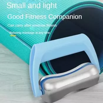 Massage Roller Stainless Steel Calf Slimming Roller Fascia Stick Muscle Relaxing Lumbar Spine Relief Yoga Equipment for Home синий