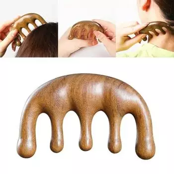 Массаж головы и кровообращения Расческа для волос из сандалового дерева Расческа для волос из сандалового дерева Плечо Five Teeth