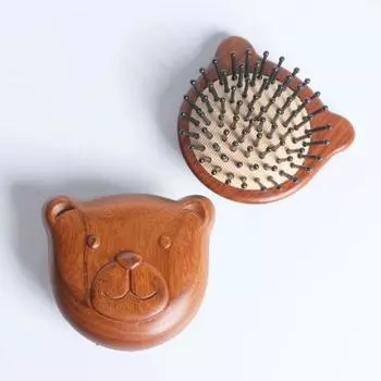 Массаж головы сандаловое дерево расческа с воздушной подушкой антистатический массаж деревянная расческа парикмахерская расческа для женщин bear