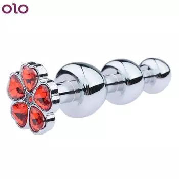 Массаж простаты, металлическая анальная пробка, расширитель ануса, секс-игрушки из нержавеющей стали, бусины, эротический продукт для взрослых