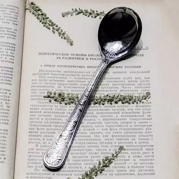 Массаж языка Европейская классическая рельефная цветочная ложка из нержавеющей стали 304 для кухни, аксессуары для ужина