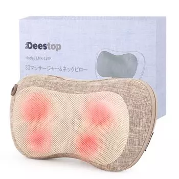Массаж шеи и поясницы Deestop с подогревом, жесткий массаж плеч, спина с дневной подушкой, массаж, массажер, подушка, массажер, бедра, жесткость,