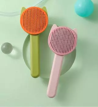 Массаж шерсти домашних животных Новая нежная щетка для кошек Щетка для груминга Чистка Аксессуары для домашних животных Самоочищающаяся игольчатая расческа Удобная для собак и кошек Удаляет шерсть Уникальная Dense toothed comb