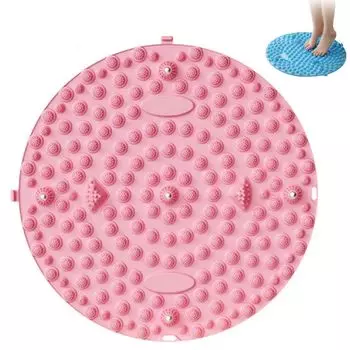 Массаж стопы Массаж точек давления стопы Йога Массаж стопы Доска шиацу Снятие усталости Ходьба Камень Точка давления Главная Круглая Доска для акупрессуры Коврик розовый