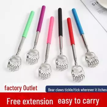 Массажер-чесалка с шестью зубцами из нержавеющей стали красный