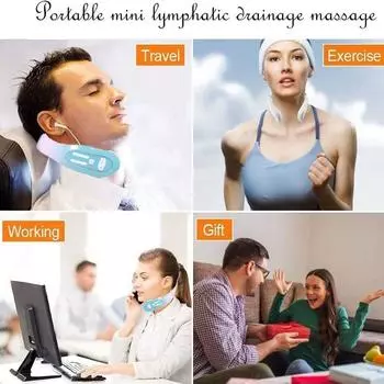 Массажер для акупунктурных точек шеи, лимфатический массажер, электрический импульсный массажер для шеи, лимфодренаж, массажер для шеи белый