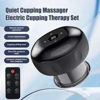 Массажер для баночной терапии Smart Cupping 12-в-1 с 12 уровнями всасывания, перезаряжаемый, беспроводной, интеллектуальный динамический массаж с банками синий