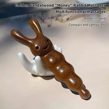 Массажер для глаз и носа из сандалового дерева, гуаша, массажер для тела и лица, деревянная ручка, доска для скребков, акупунктурный точечный массажер 11.2*5.6cm