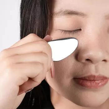 Массажер для глаз из нержавеющей стали Gua Sha Board Guasha Massage Tool для лица, тела, скребковая пластина для спа-мышц Guasha Scraper