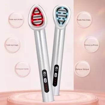 Массажер для глаз, массажер для лица, перезаряжаемый инструмент для красоты глаз, вибрационный массажный инструмент для борьбы со старением, темными кругами, уход за кожей, впитывание продукта серебряный