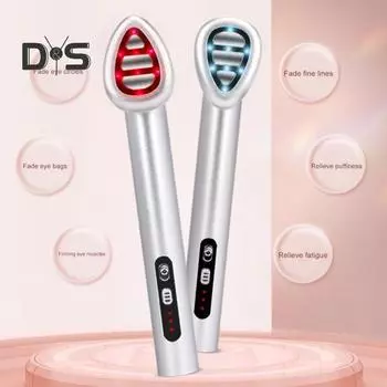 Массажер для глаз, массажер для лица, перезаряжаемый инструмент для красоты глаз, вибрационный массажный инструмент для борьбы со старением, темными кругами, уход за кожей, впитывание продукта серебряный