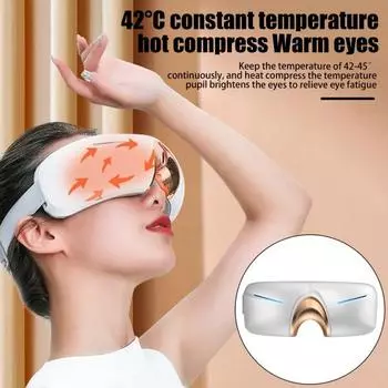 Массажер для глаз с подогревом, беспроводной дизайн, перезаряжаемый, 3 режима, вибрационный нагрев, глубокая релаксация, уход за глазами, массажер для лица