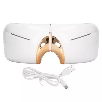 Массажер для глаз с подогревом и вибрацией, перезаряжаемый через USB, снимает усталость при мигренях, 3 уровня, складной, для глаз