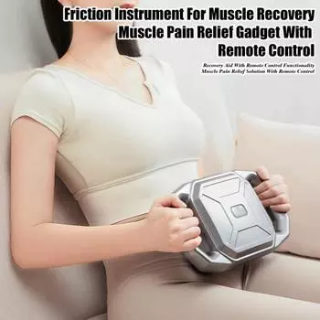 Массажер для глубоких тканей с ручкой, дизайн с 6 головками, эргономичная терапия мышечной ткани, перезаряжаемое устройство для массажа тела серебряный серый