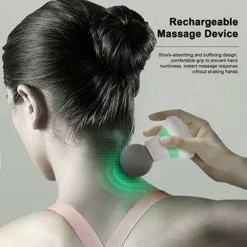 Массажер для глубоких тканей, устройство для массажа мышц, низкий уровень шума, эргономичная ручка, компактный размер, портативный ультра тихий ручной массажер для тела синий