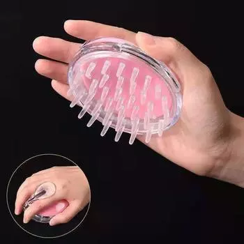 Массажер для головы и тела с шампунем, щетка для массажа кожи головы, расческа для мытья волос, щетка для тела фиолетовый