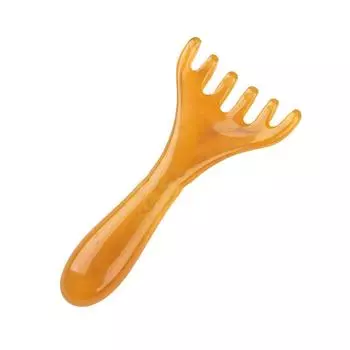 Массажер для головы из смолы, рога оленя, массаж кожи головы, гуа ша, расслабление головы, снятие стресса, улучшение сна, скребок для кожи головы коричневый