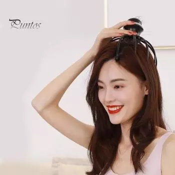 Массажер для головы Octopus с 12 клешнями, 2 режима массажа, эргономичный дизайн, USB-зарядка, беспроводное устройство для массажа кожи головы чёрный