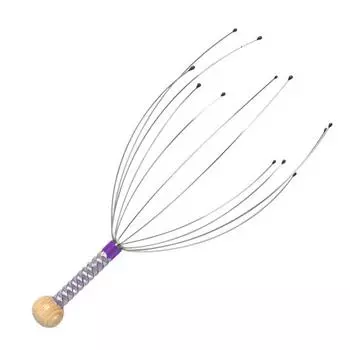 Массажер для головы Осьминог из нержавеющей стали Массажная когтетка для мозга Скребок для кожи головы Гравированный релаксатор для головы Способствует кровообращению Облегчает мышечную боль