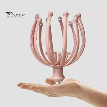 Массажер для головы осьминога с 12 массажными когтями, портативный эргономичный дизайн, простота в эксплуатации, устройство для глубокого массажа кожи головы A розовый