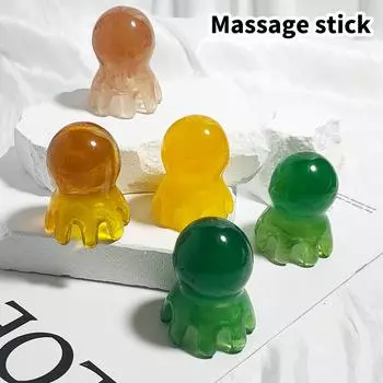 Массажер для головы с гребнем в виде осьминога из смолы, выскабливание меридиана, массаж головы, расслабление меридиана, акупунктура, спа, домашний оздоровительный инструмент для тела