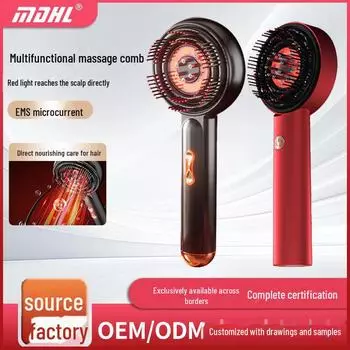 Массажер для кожи головы EMS против выпадения волос с красным/синим светом и нано-туманом