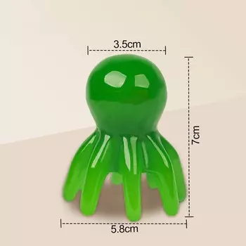 Массажер для кожи головы «Осьминог» с 8 гибкими щупальцами, инструмент для массажа головы и тела из натуральной смолы для расслабления и стимуляции меридианов - Большой размер