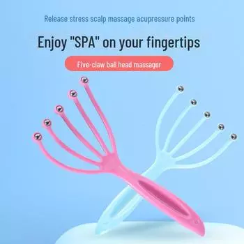 Массажер для кожи головы с пятью и восемью когтями - Инструмент для массажа головы 700/box розовый