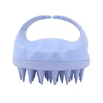 Массажер для кожи головы, щетка для шампуня с мягкой щетиной, эргономичная ручка, портативная дорожная щетка для удаления перхоти и роста волос, отшелушивающее средство для кожи головы, скраббер, щетка для чистки синий